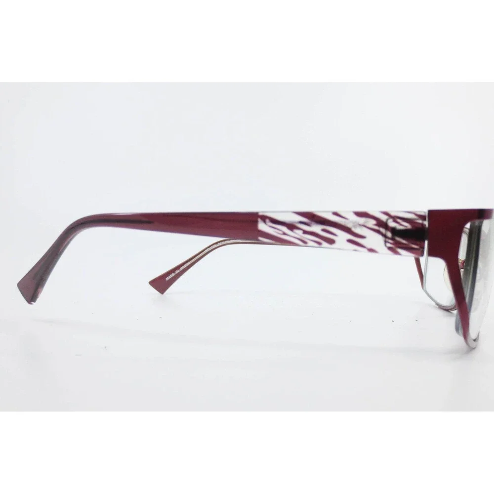 EasyClip EC 289 Burgundy Rectangular Eyeglass Frames 52-17-135 Patterned Temples
